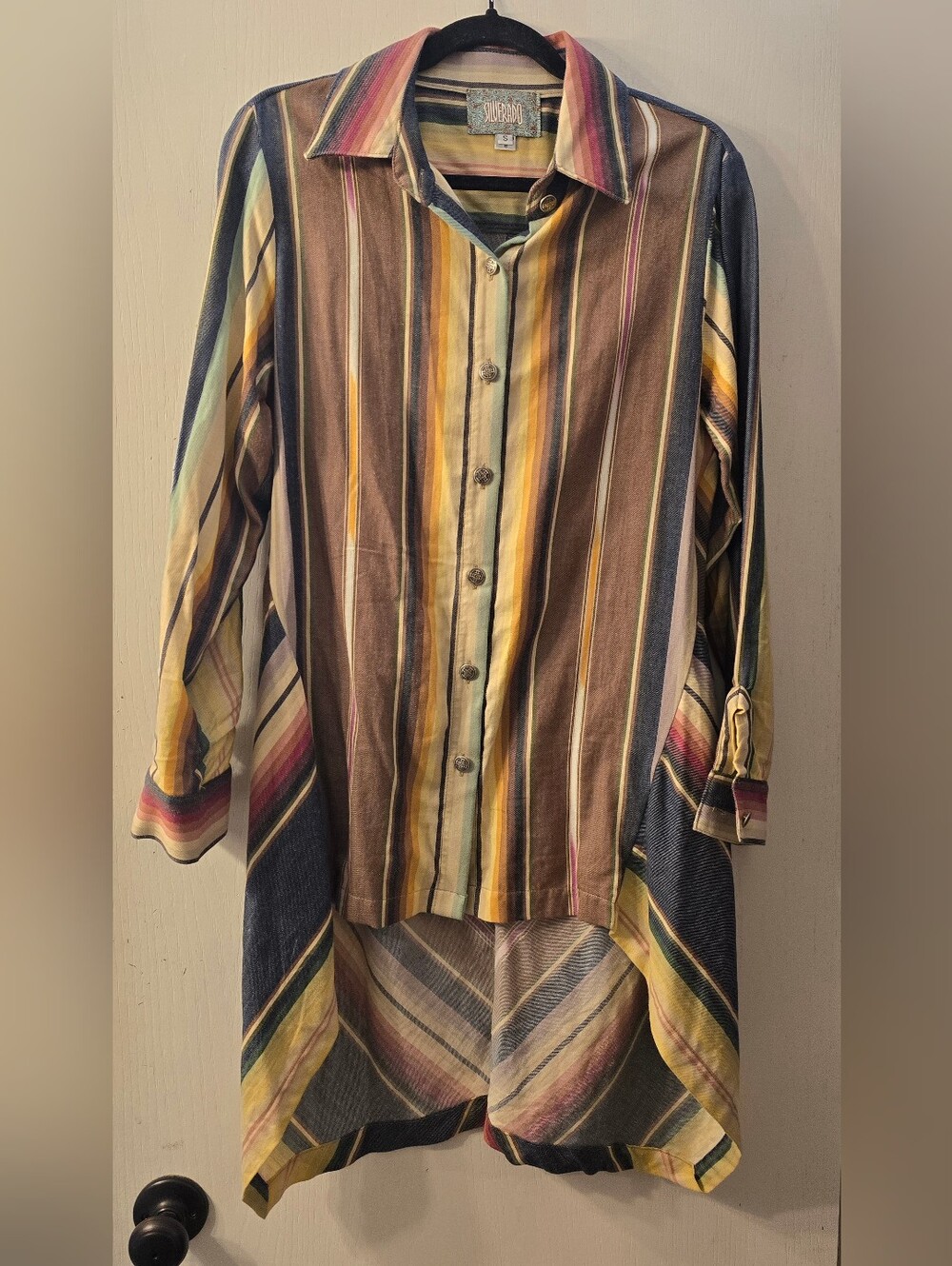 Silverado Serape Midi High-low Shirt Dress